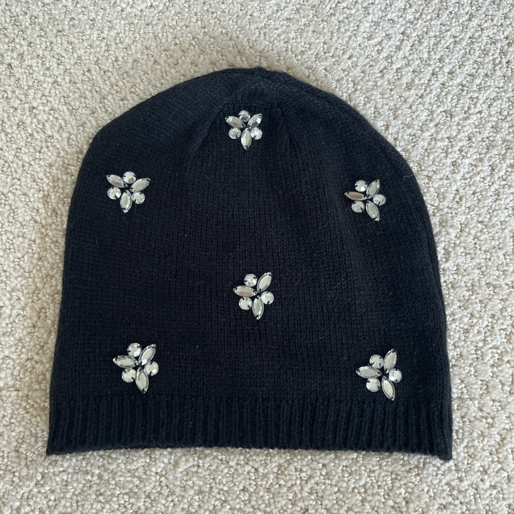 Apt 9 Black Bejeweled Hat - NWOT